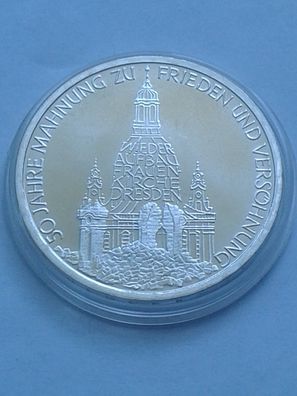 10 Mark 1995 J BRD Wiederaufbau Frauenkirche Dresden 625er Silber bankfrisch