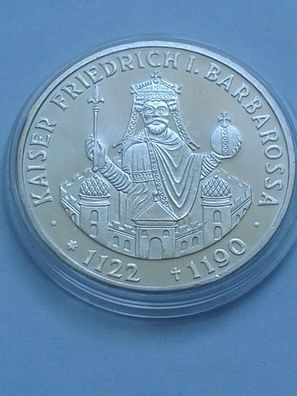 10 Mark 1990 F BRD Kaiser Friedrich I. Barbarossa 625er Silber bankfrisch