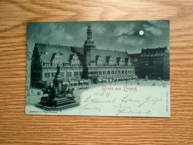 AK Gruss aus Leipzig bei Nacht , 15.9.1897