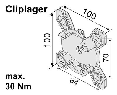 WTS - Motorlager -Wandlager für AM2 und AE2 Cliplager AM2-L040