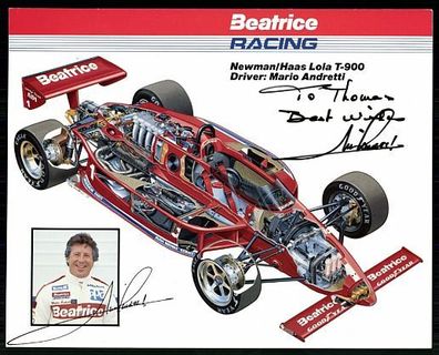 Mario Andretti TOP Gross AK Original Signiert Motorsport + G 9007