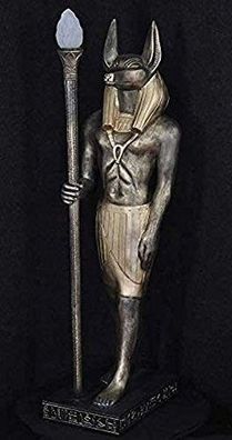 Stehlampe Anubis Ägypten Schakal Tier Lampe Leuchte groß Mythologie Hand bemalt