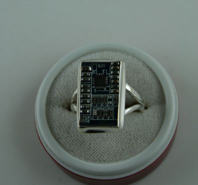 Sterling Silber Ring Computer Chip Größe 58