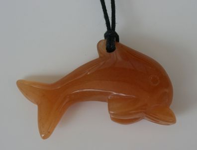 Delphin Anhänger Aventurin Orange Delfin
