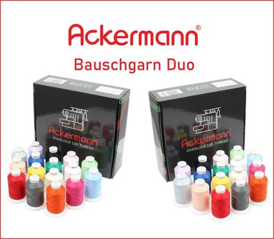 Ackermann Bauschgarnbox Duo mit 2 x 16 Konen á 1000m "Sweet Sixteen"
