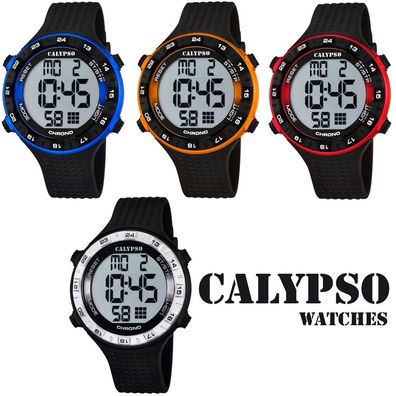 Calypso K5663 Herrenuhr Alarm-Chrono digital PU-Armband