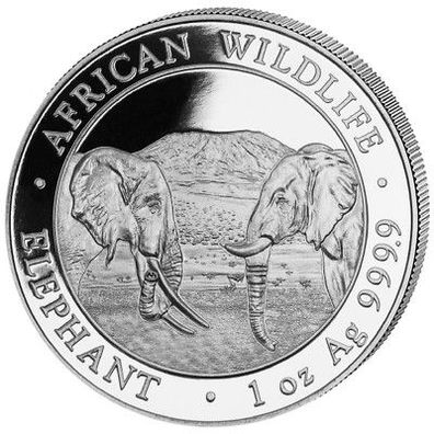 1 oz. Unze 999,9 Silber Somalia Elefant 2020 Silbermünze - Neuware