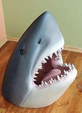 Wanddekoration Hai Shark weißer Hai Tier Wand aufhängen groß Hand bemalt