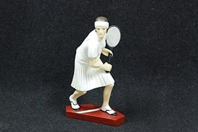Statue Tennis Spiel Game Büste Skulptur einmalig Hand bemalt Schläger Frau