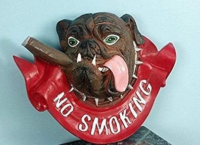 Wandbild Bild Wand No Smoking Rauchen Hund Zigarre Hand bemalt