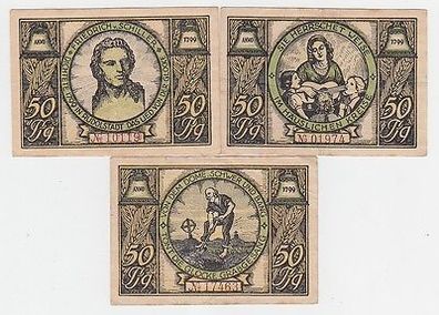 3 Banknoten Notgeld Stadt Rudolstadt um 1921