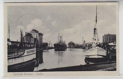 61607 Ak Seestadt Wismar Hafen mit Schiffen 1941