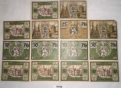 14 Banknoten Notgeld Stadt Alfeld an der Leine 1921