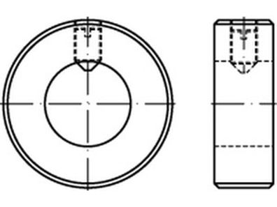 DIN 705 1.4571 (A 5) Form A Stellringe, leichte Reihe, mit Gewindestift