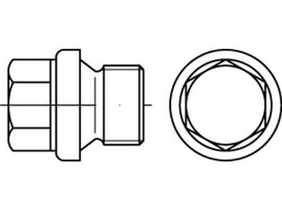 DIN 910 A 4 zyl.-Fein Verschlussschrauben mit Bund und Außensechskant