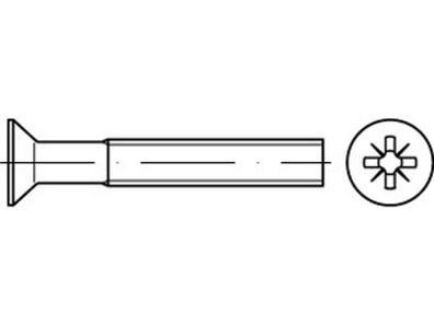 DIN 965 4.8 Z galvanisch verzinkt Senkschrauben mit Pozidriv-Kreuzschlitz Z