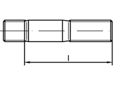 DIN 939 5.8 galvanisch verzinkt Stiftschrauben, Einschraubende = 1,25 d