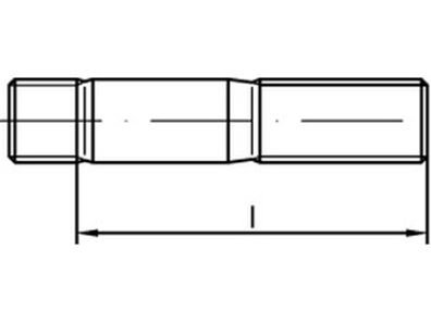 DIN 938 A 2 Stiftschrauben, Einschraubende = 1 d