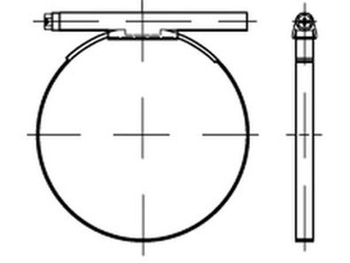 DIN 3017 A 4 (W5) Form A Schlauchschellen, mit Schneckenantrieb