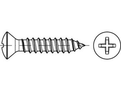 DIN 7983 A 2 Form C-H Linsensenk-Blechschrauben mit Spitze