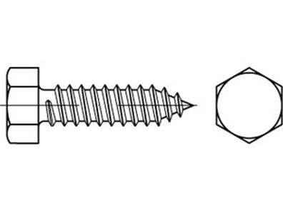 DIN 7976 Stahl, geh. Form C galvanisch verzinkt Sechskant-Blechschrauben