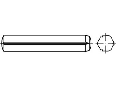 ISO 8740 A 1 Zylinderkerbstifte mit Fasen