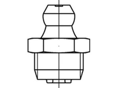 DIN 71412 A 4 Form A-M Kegelschmiernippel, kurz, mit Sechskant