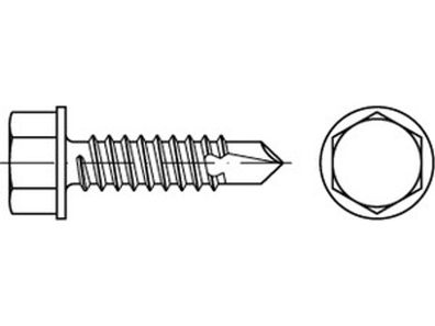 ISO 15480 Stahl, geh. galv. verz. Sechskant-Bohrschrauben mit Bund