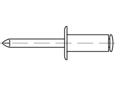 ART 88401 Niet Stahl verz. A Dorn Stahl verz. Offene Blindniete m. Sollbruchdorn