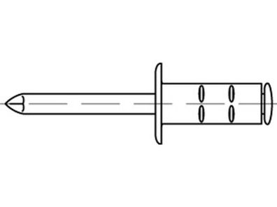 Artikel 88474 Niet Al-Leg. MB-A Dorn A 2 Offene Blindniete mit Sollbruchdorn