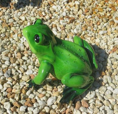 XL Frosch Unke Kröte groß grün / gold, Garten Teich Pool Deko figur Rossi Unke