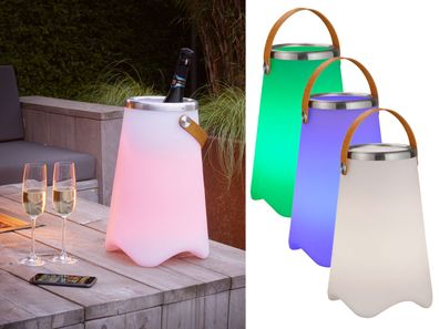 LED Deko Lampe Calloon mit Farbwechsel, Bluetooth Lautsprecher & Weinkühler 38cm