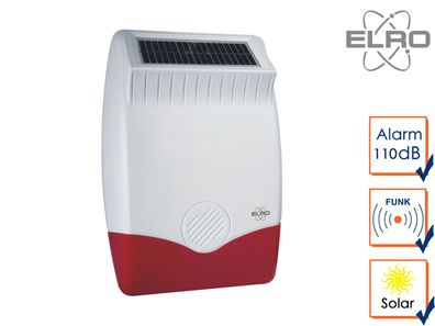 SMART HOME Solar außen Sirene für Elro Alarmanlage AS8000 Handy App Alarmgeber