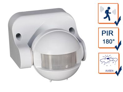 180° PIR Bewegungsmelder Außen für Lampen & Geräte bis max. 1200 Watt