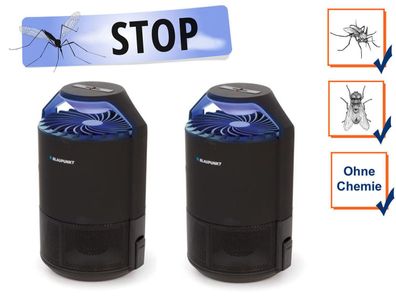 2er Set USB Insektenvernichter mit UV LED & Ansaugventilator, Wirkungskreis 50m²
