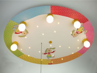 Mädchen Deckenlampe für Kinderzimmer Wolke Zugschalter für LED Schlummerlicht 