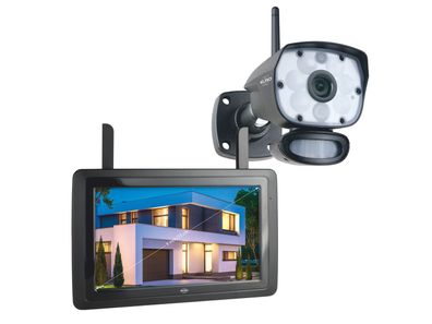 IP Überwachungskamera Outdoor mit 9 Zoll Innenmonitor, App-Steuerung
