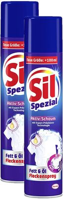 Sil Spezial Aktiv-Schaum Fett und Öl Fleckenspray Reinigen 2x400 ml Spray
