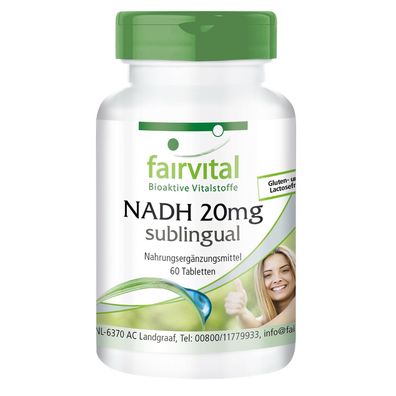 2 x NADH 20mg sublingual 60 Tabletten, Himbeergeschmack - fairvital