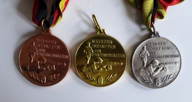 3 x DDR NVA ASV Medaillen Meisterschaften der Sportorganisation bronze silber gold