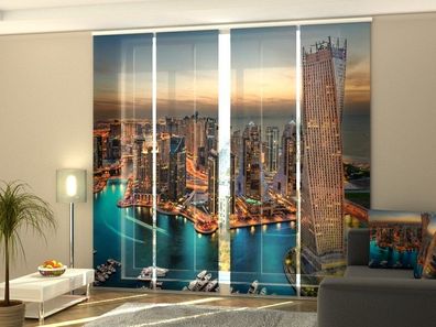 Foto-Schiebegardine Wolkenkratzer in Dubai, Schiebevorhang mit Motiv, auf Maß