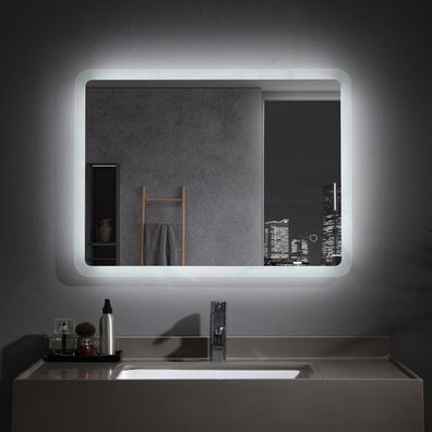 Badspiegel 100 x 60 mit Beleuchtung LED Touch Rechteckig Wandspiegel Kaltweiß