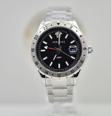 Versace Uhr Armbanduhr Edelstahl Hellenyium GMT V1102/0015 V1102 0015 V11020015