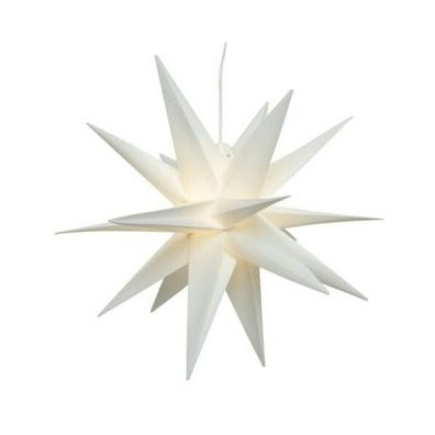 LED Stern Weiß 3-D Advent Weihnachtsstern Leuchtstern Batterie Timer 6 Std 30 cm