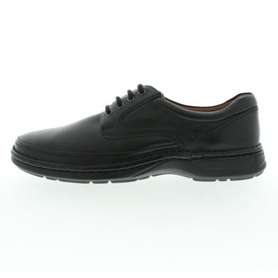 Longo Herrenschuhe Größe 42 black Schnürhalbschuhe Glattleder Schnürsenkel