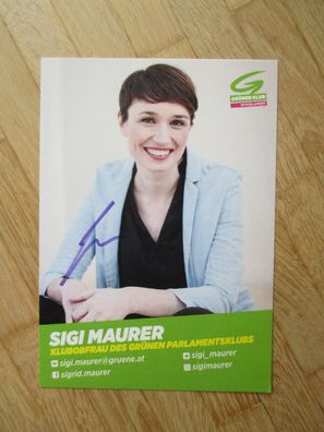 Österreich Die Grünen Politikerin Sigi Sigrid Maurer - handsigniertes Autogramm!!!