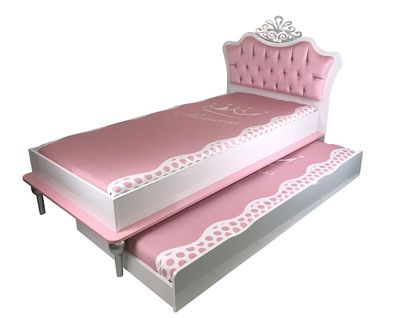 Kinderbett 90x200cm Anastasia V2 rosa mit Gästebett, sofort lieferbar, NEU