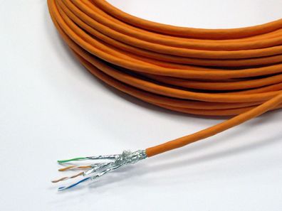 100m Netzwerkleitung LAN 4x2xAWG23 KAT-7 (S/ FTP) 1000MHz Simplex DCA