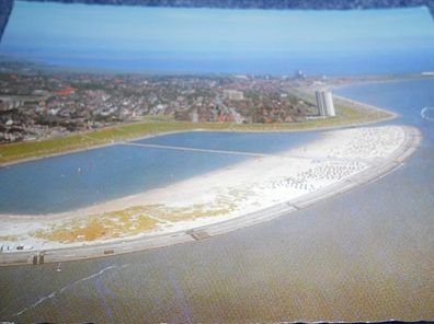 4287 / Ansichtskarte- Nordseeheilbad Büsum - Sandstrand-Luftaufnahme