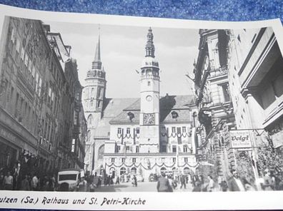 4306 / Ansichtskarte- Bautzen-Rathaus und St. Petri Kirche